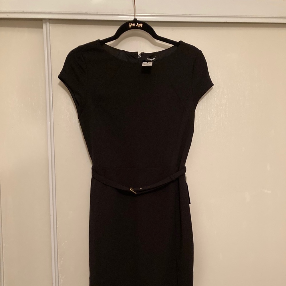 Express black dress belted